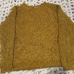 Poof Apparel Mustard Yellow Knit Sweater
